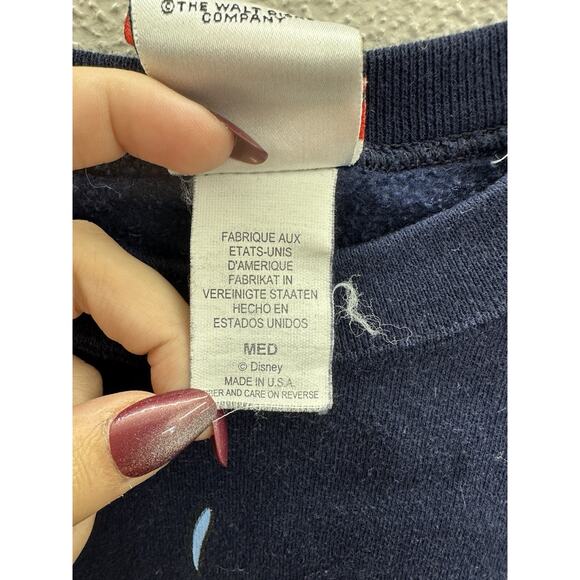 Mickey Inc Crewneck Sweatshirt Medium Walt Disney World Donald Duck Blue VTG - Picture 6 of 12